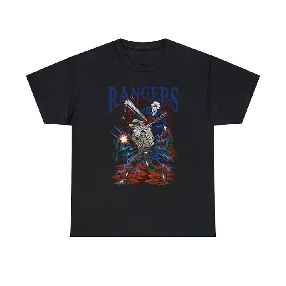 Texas Rangers Shirt Hardcore Skeleton Baseball Tee Texas Ranger Skeleton Shirt